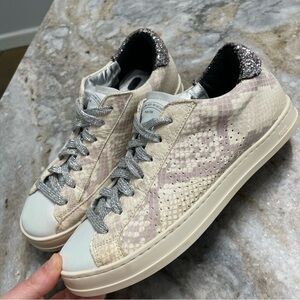 P448 John Women’s Sunset Snake Embossed Calf Skin Leather Sneakers EU 36